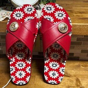 Tory Burch Red Daisy Women's Sandals size 7.5